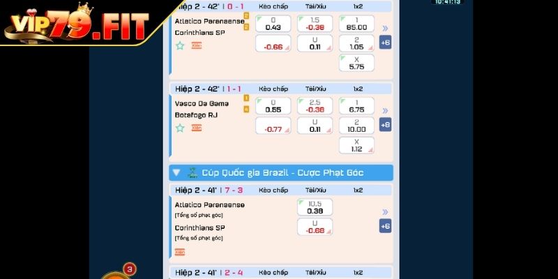 K Sport VIP79 Sảnh Thể Thao Với Trải Nghiệm Vượt Trội 2025 2 Hệ thống kèo cược đa dạng tại K Sport VIP79