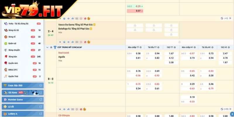 K Sport VIP79 Sảnh Thể Thao Với Trải Nghiệm Vượt Trội 2025 3 Một số bộ môn thể thao được cập nhật tại K Sport VIP79