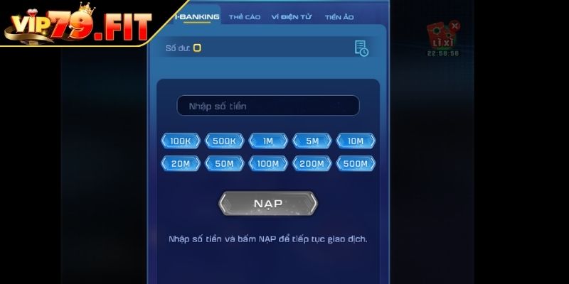 Nạp Tiền VIP79 - Giải Pháp Giao Dịch An Toàn Và Tiện Lợi 1 Điều kiện cần tuân thủ khi nạp tiền VIP79