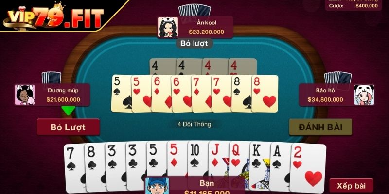 Cách Nhớ Bài Tiến Lên Nhanh Nhất & Áp Dụng Hiệu Quả Từ VIP79 3 Kết hợp với chiến thuật đánh